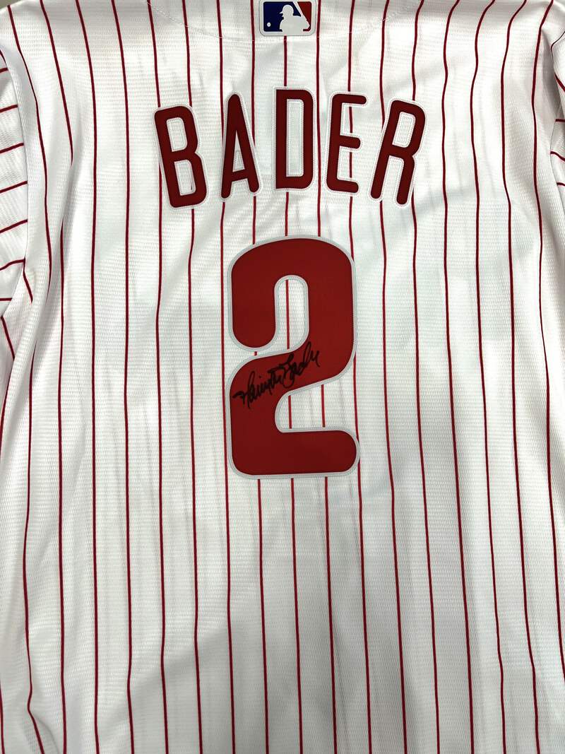 Harrison Bader Philadelphia Phillies Autographed Nike Jersey