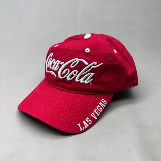 COCA-COLA Las Vegas 1886 Black Script Baseball Cap Fit Sz One Size