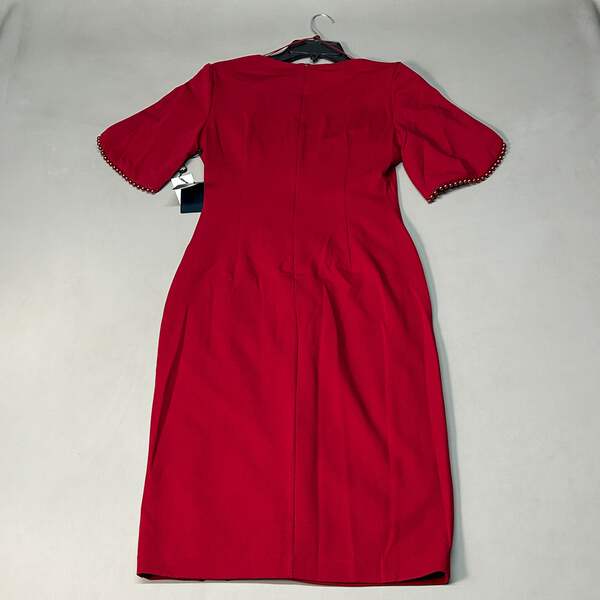 adrianna papell knit crepe pearl trim dress Red Size 4 (New) Product:1897LThrmlQtrZip