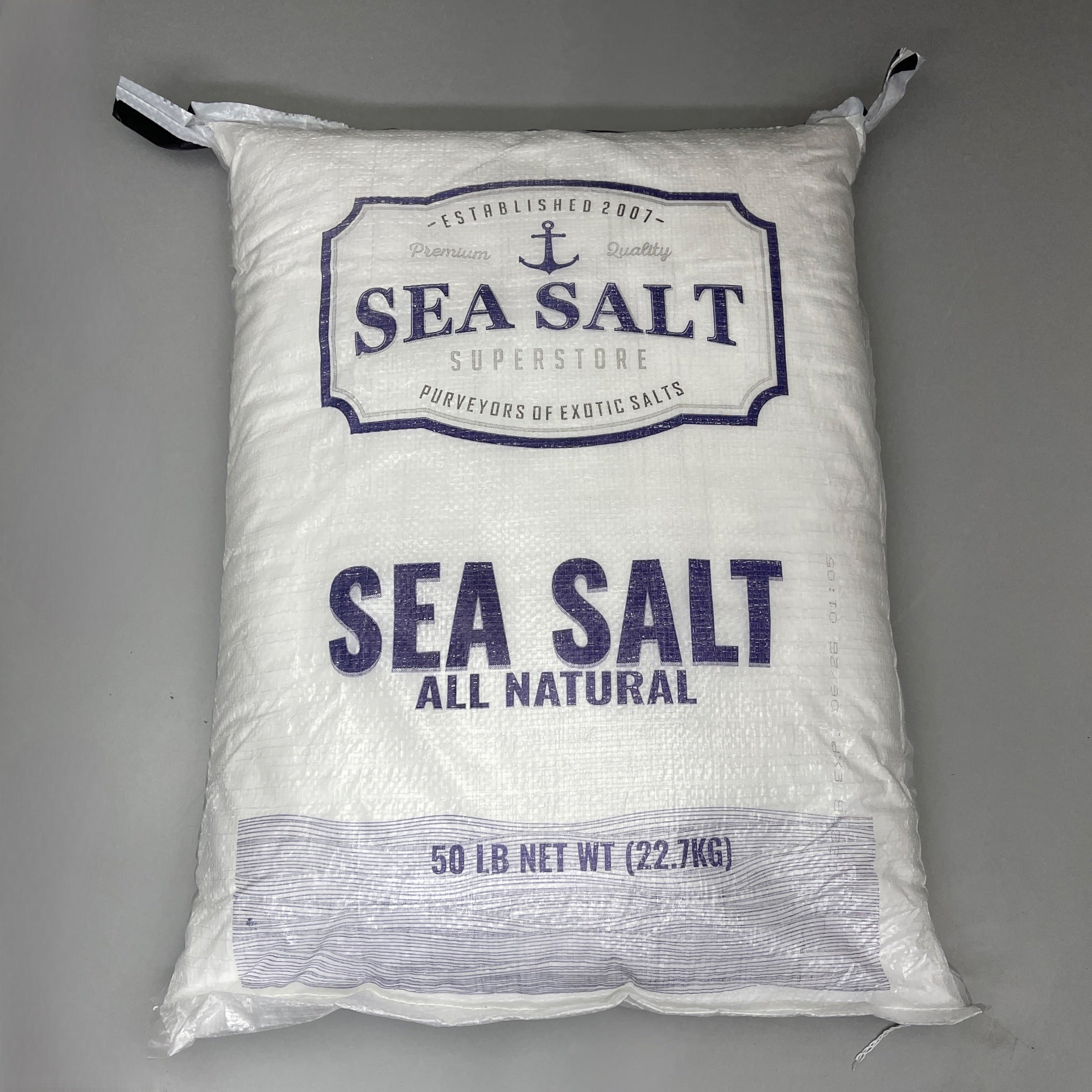 SEA SALT SUPERSTORE (50 LBS) All Natural Kosher Fine Grain Sea