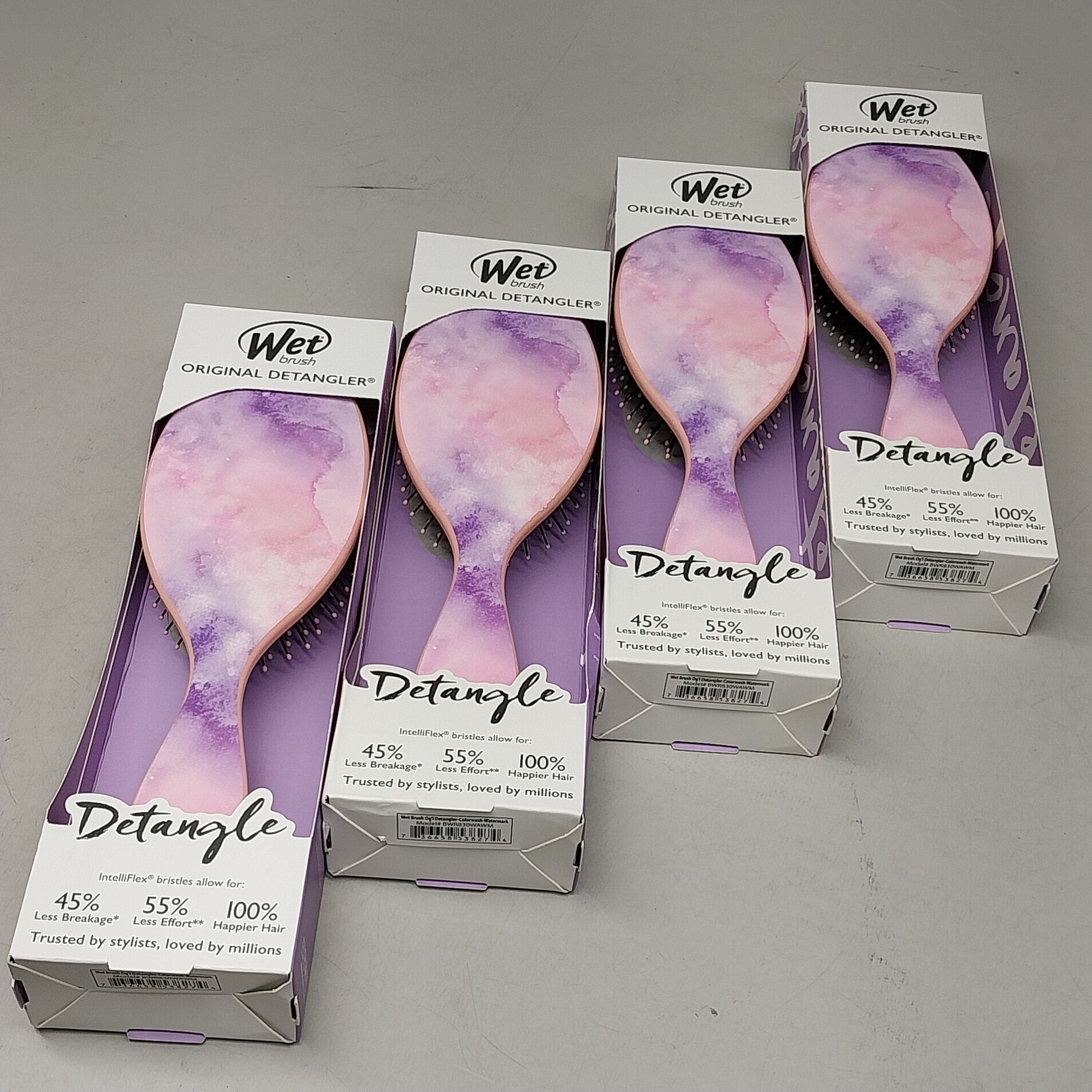 WET BRUSH (4 PACK) Original Detangler Hair Brush Pink / Purple
