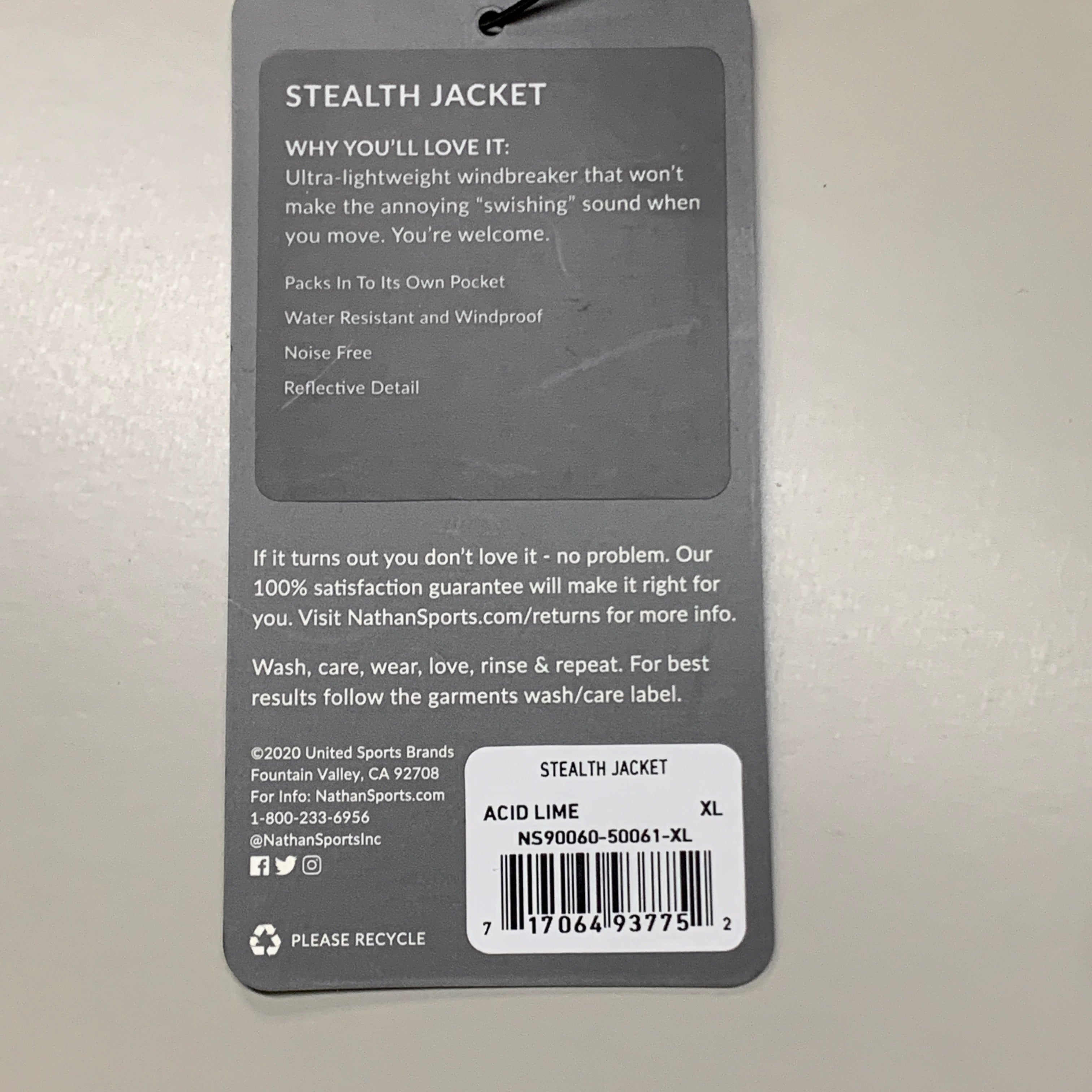 １１１１１ NATHAN Stealth Jacket W/ Hood Women's Acid Lime Size XL NS90060