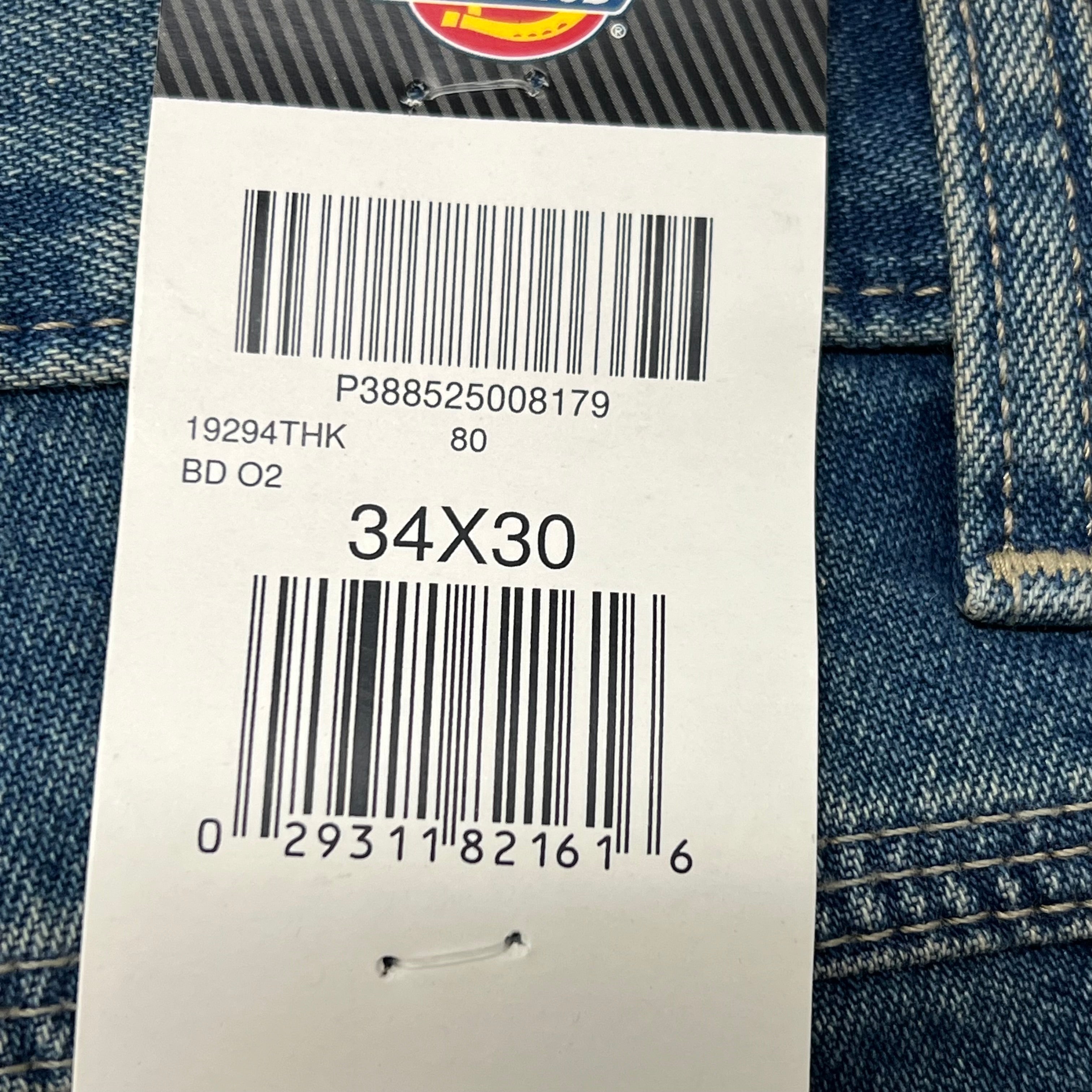 DICKIES Relaxed Fit Carpenter Jean Mns Sz 34X30 Heritage Tinted