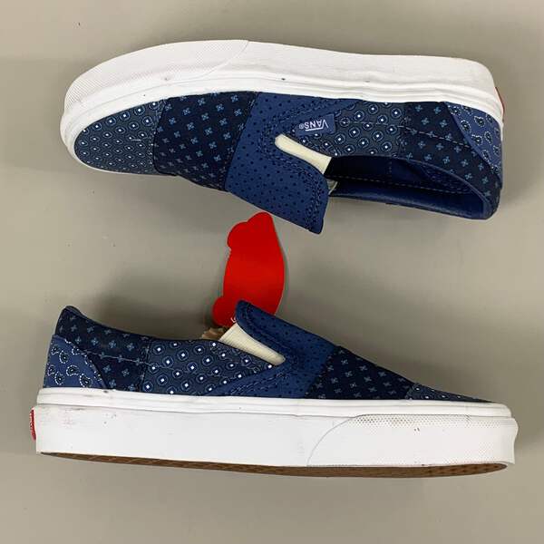 VANS Classic Slip-On Tie Print Patchwork Shoe Mens SZ 3.5  display picture 3