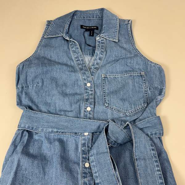 VERONICA BEARD Jeans Edwina Sleeveless Midi Dress Sz-4