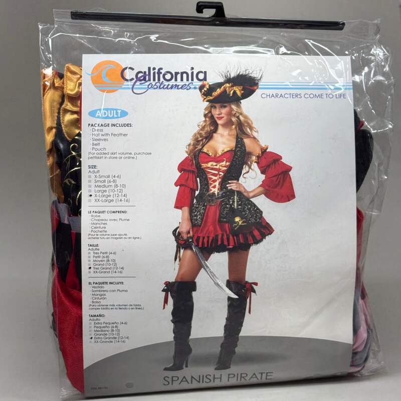 CALIFORNIA COSTUMES Women's Spanish Pirate Sz-XL (12-14) Red/Black