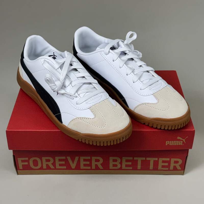Puma Club 5v5 White Black プーマ スニーカー PUMA Club 5v5 Sneaker Suede Rubber Women's Sz 9 White/Black
