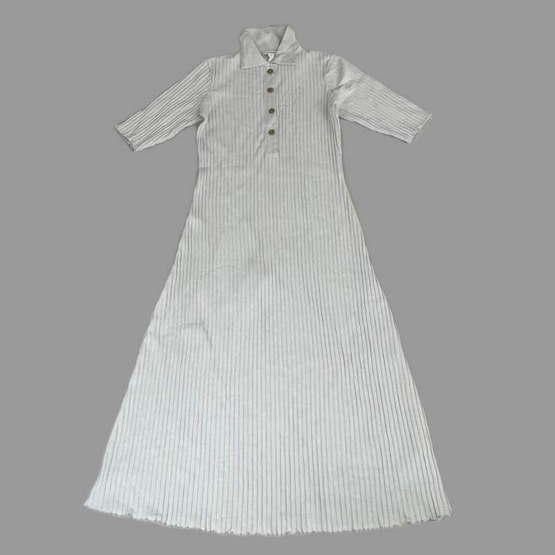 cotton blend polo dress Prada Short-sleeved Technical Pong Dress , Woman, Ivory, Size 42