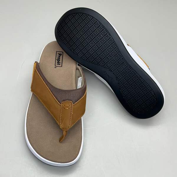 PROPET Easton Cushion Flip Flop Sandal Leather Men display picture 3