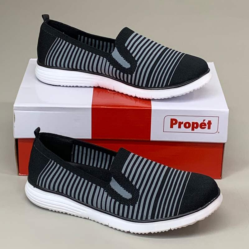 PROPET Travelfit Slip-On Flexible Shoes Women's SZ Black/Grey