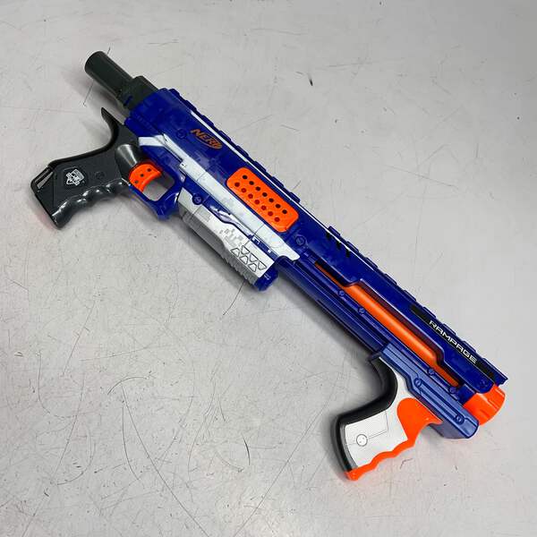 HASBRO Nerf Rampage N Strike Elite Toy Blaster 25 Dart Drum Blue