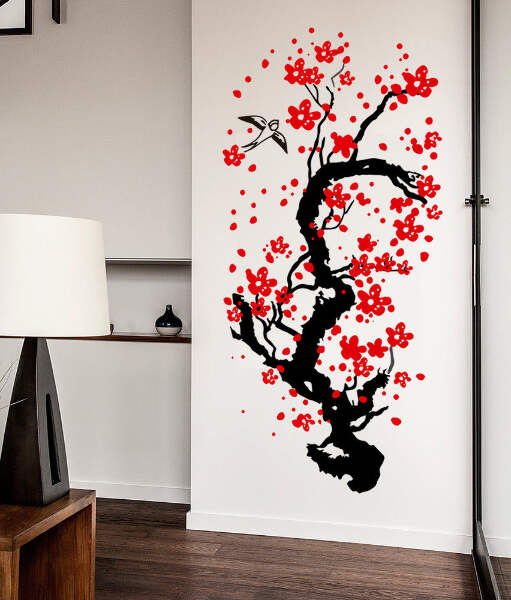 Japanese Cherry Tree Blossom Wall Sticker Wall Chick Decal Art