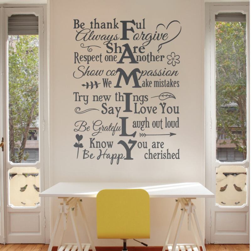 Famille Mur Vertical Autocollant Mur Chick Decal Art Sticker Citation Ebay