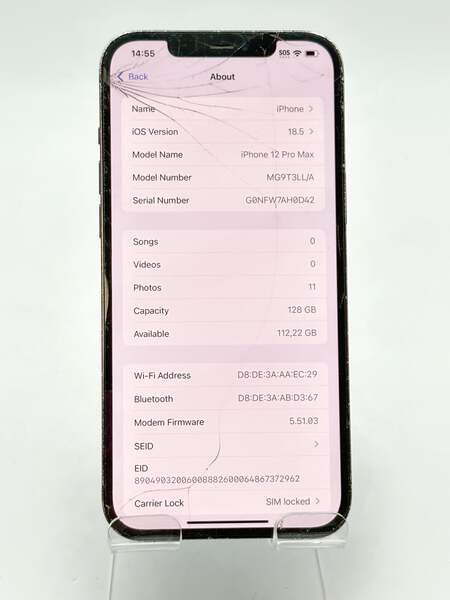 T-Mobile Apple iPhone 12 Pro Max A2342 MG9T3LL/A 128GB Pacific