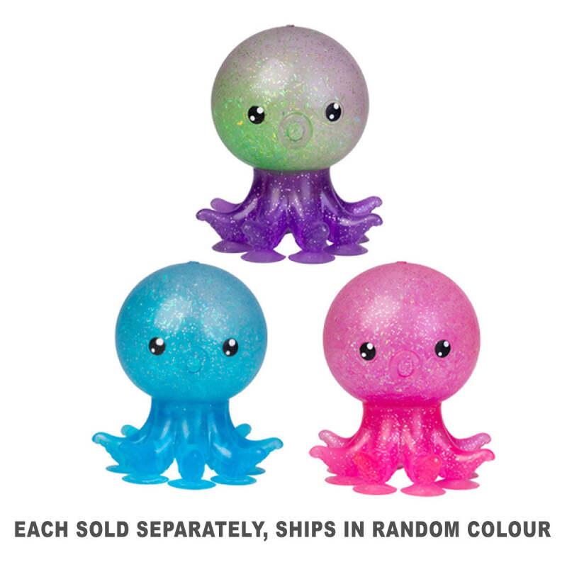 4Pcs Octopus Pallina Antistress, Squishy Incandescenza Palline Anti Stress, Palle Squeeze Antistress per Bambini e Adulti, Kawaii Regalini Fine Festa Compleanno, per Autismo ADHD Antiansia (A