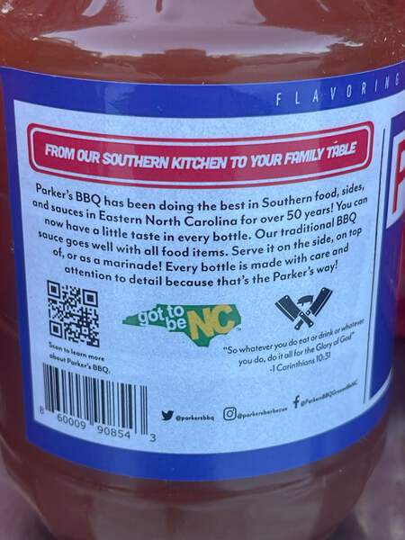 BOTTLES Parker's Barbecue Vinegar Sauce BBQ Dip Pork NC