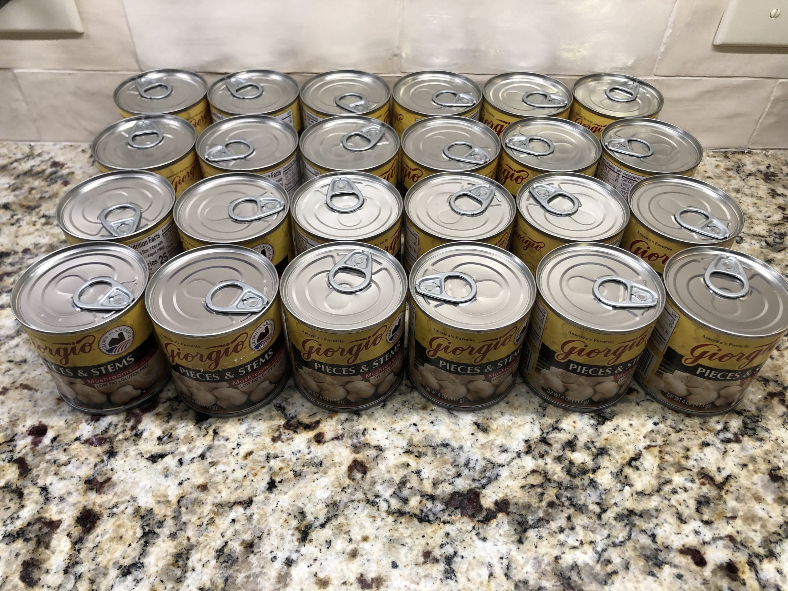 24 Cans Giorgio Mushroom Pieces & Stems – 4 Oz Each – For Soup Pizza Casserole