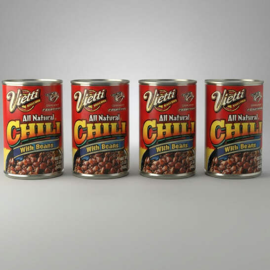 4 CANS Vietti All Natural Chili with Beans 15 oz beef quesadilla