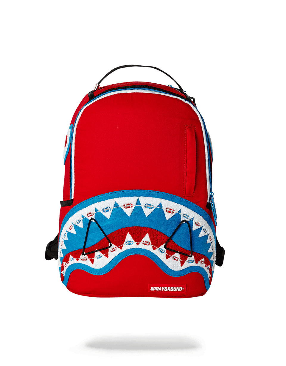 Sprayground Backpack Angled Shark Red | Semashow.com