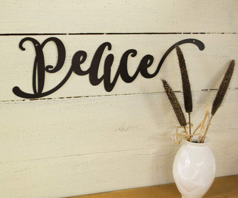 Peace Sign Metal Word Art Farmhouse Decor Wall Decoration