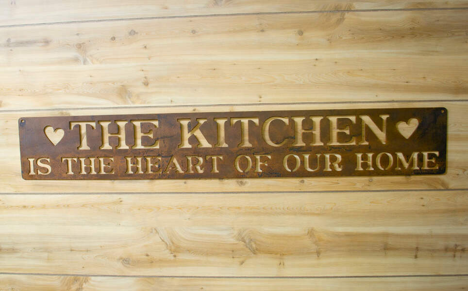 The Kitchen Is The Heart Of Our Home Metal Sign Farmhouse Wall Decor Rustic In Ebay