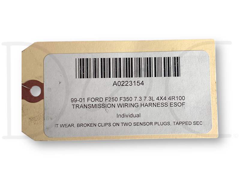 1999-2001 Ford F250 F350 7.3 7.3L 4X4 4R100 Transmission