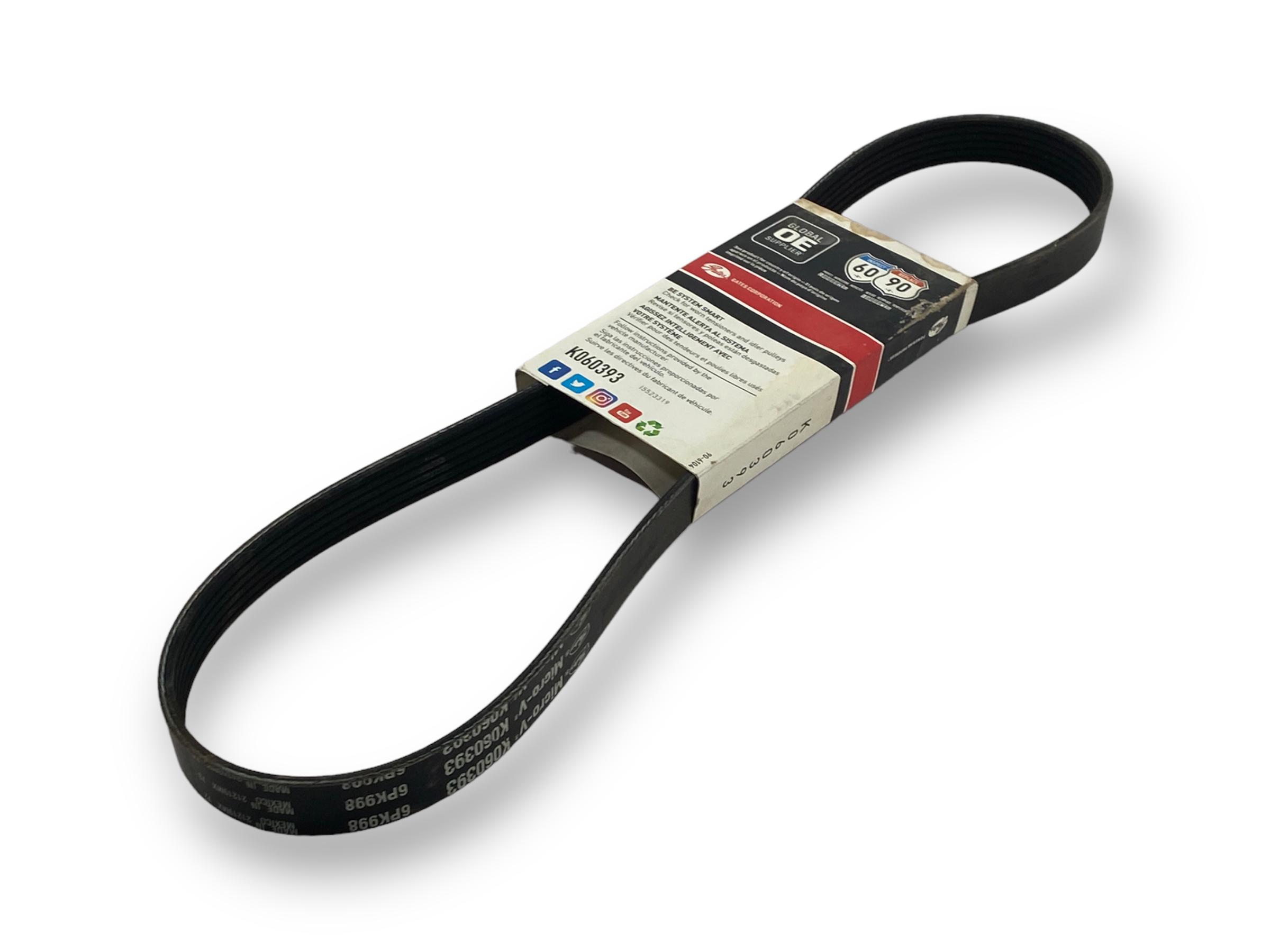 みつち Gates K060393 Serpentine Micro-V Belt 6PK998 | eBay
