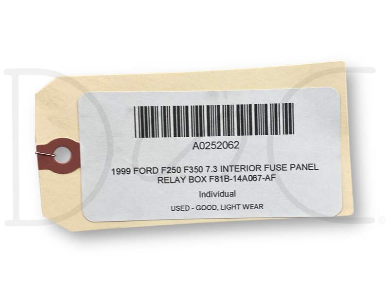 REMAN 1999 Ford F250 F350 Super Duty Diesel Fuse Box Relay Panel – F81B-14A067-AE