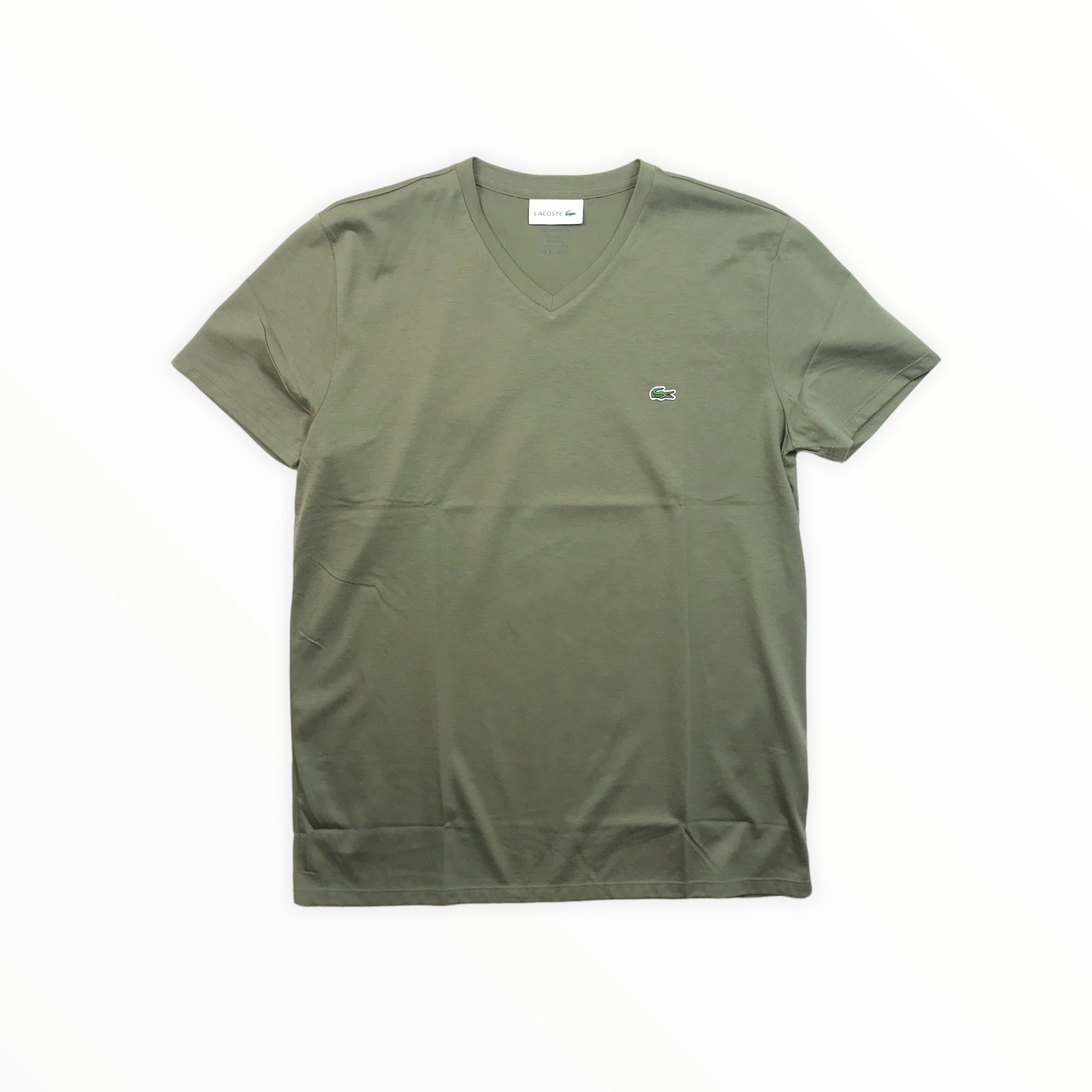 Lacoste｜ (V-Neck Pima Cotton Jersey T-shirt (TH6710-IY3 Custom T-shirts | Screen Printed Lacoste Men's Black V-Neck