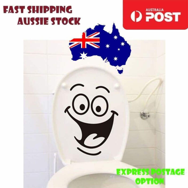 Toilet Seat Lid Sticker Funny Smile Bathroom Decals Removable Wall Art Tiles Ebay
