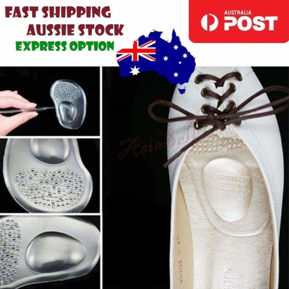 1Pair Silicone Soft Gel Ball Foot Cushion Insole Support Insert Pad Shoes