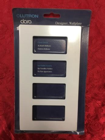 Lutron CW-4-WH 4-Gang Claro Wall Plate Free Shipping White New