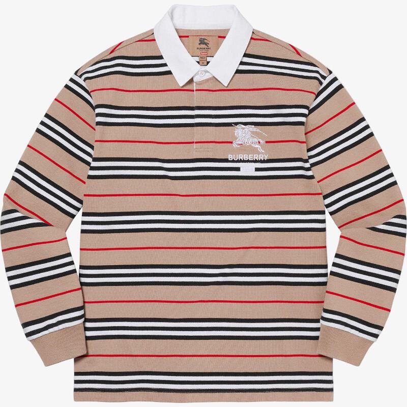 ウェア 22ss Supreme x burburry rugby Supreme x Burberry Rugby Beige (SS22) Polo Long Sleeve Shirt