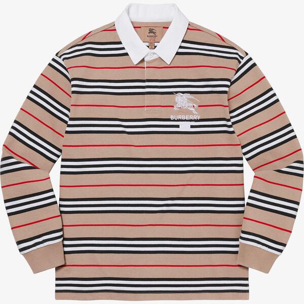 ウェア Supreme burberry rugby shirt beige Supreme x Burberry Rugby Beige (SS22) Polo Long Sleeve Shirt