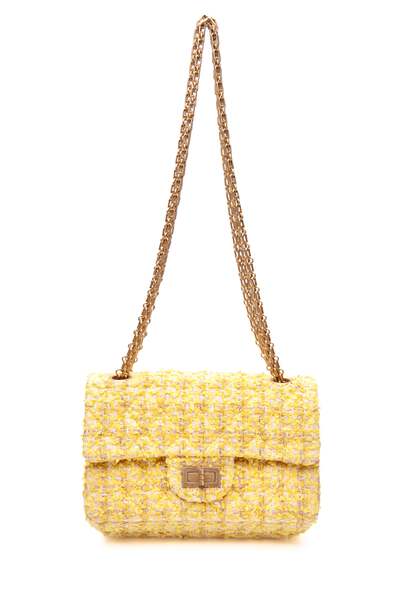 CHANEL Yellow Tweed Quilted 2.55 Reissue Mini Flap Bag | eBay