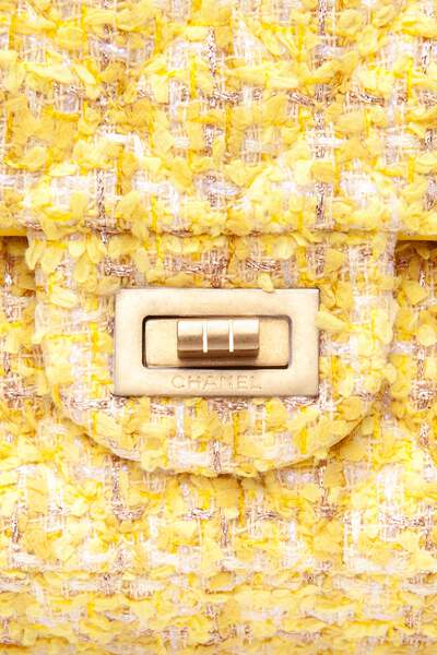 CHANEL Yellow Tweed Quilted 2.55 Reissue Mini Flap Bag | eBay