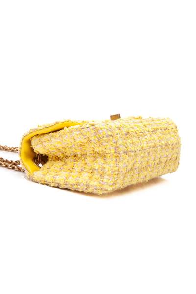 CHANEL Yellow Tweed Quilted 2.55 Reissue Mini Flap Bag | eBay