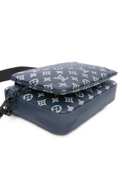 LOUIS VUITTON Navy Blue Monogram Shadow Trio Messenger Crossbody