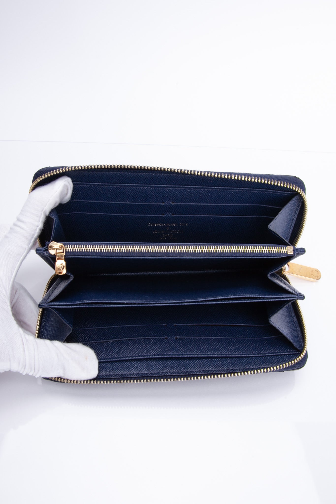 LOUIS VUITTON Paillettes Blue Sequin Damier Ebene Zippy