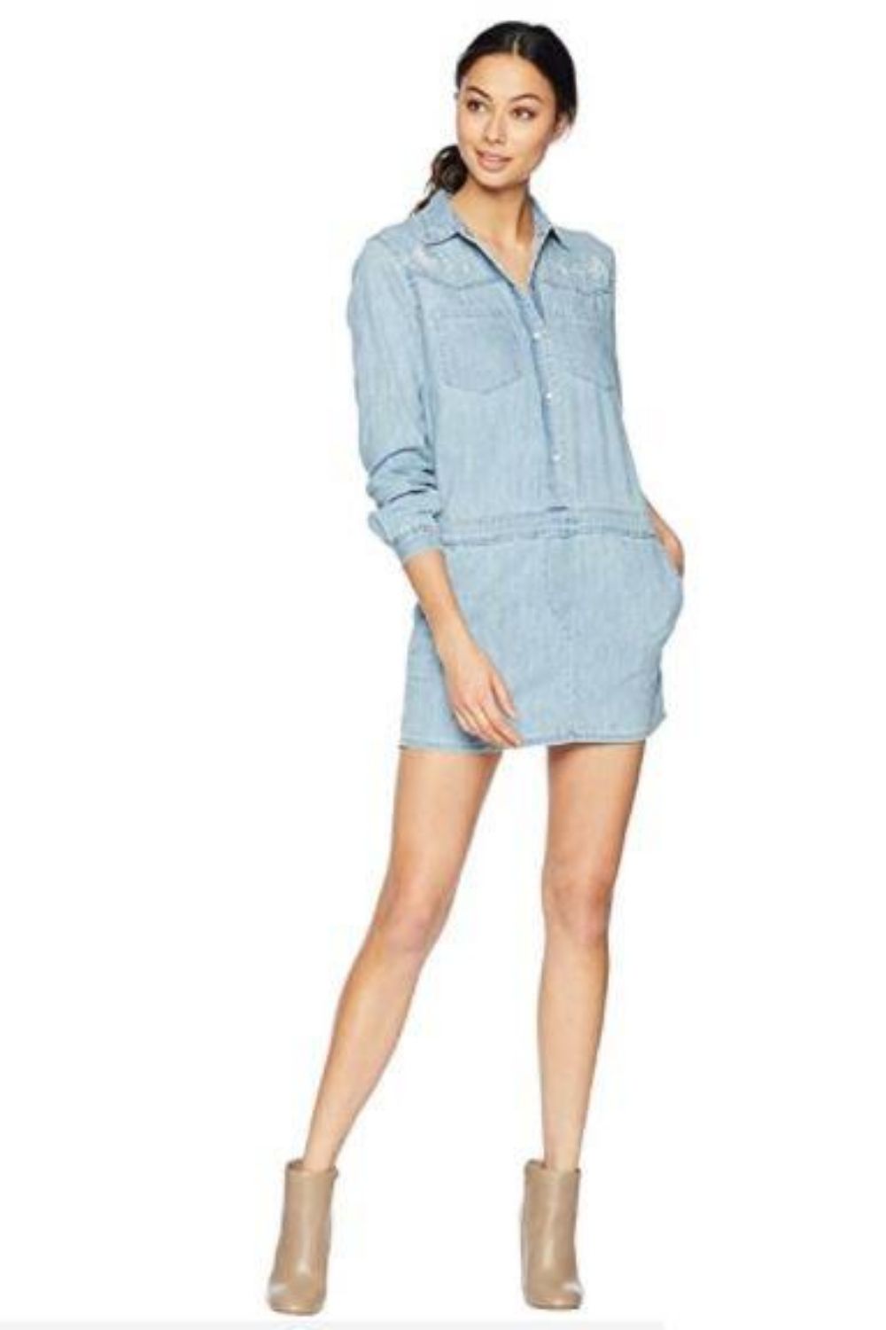 denim mini shirt dress