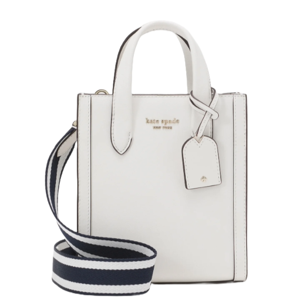 【メール便送料無料対応可】 Kate Leather White Crossbody Tote Mini Manhattan Spade バッグ