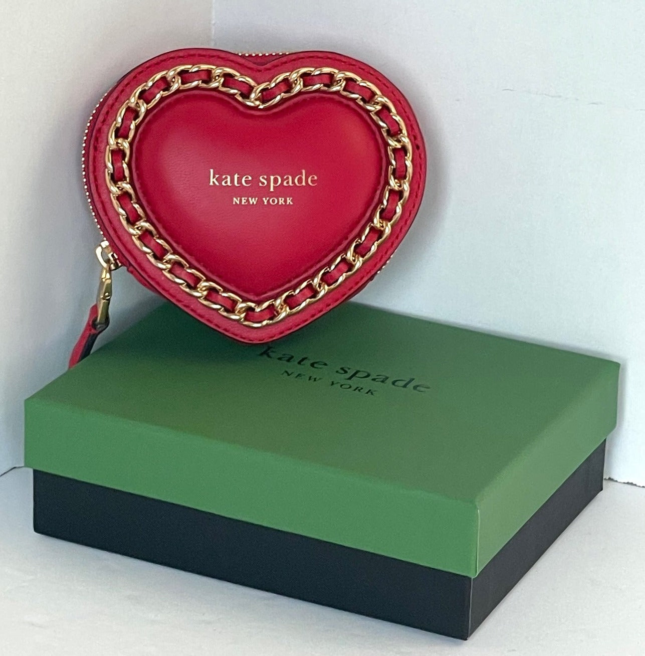 Kate Spade Amour Puffy 3D Coin Purse Red Heart Small Leather