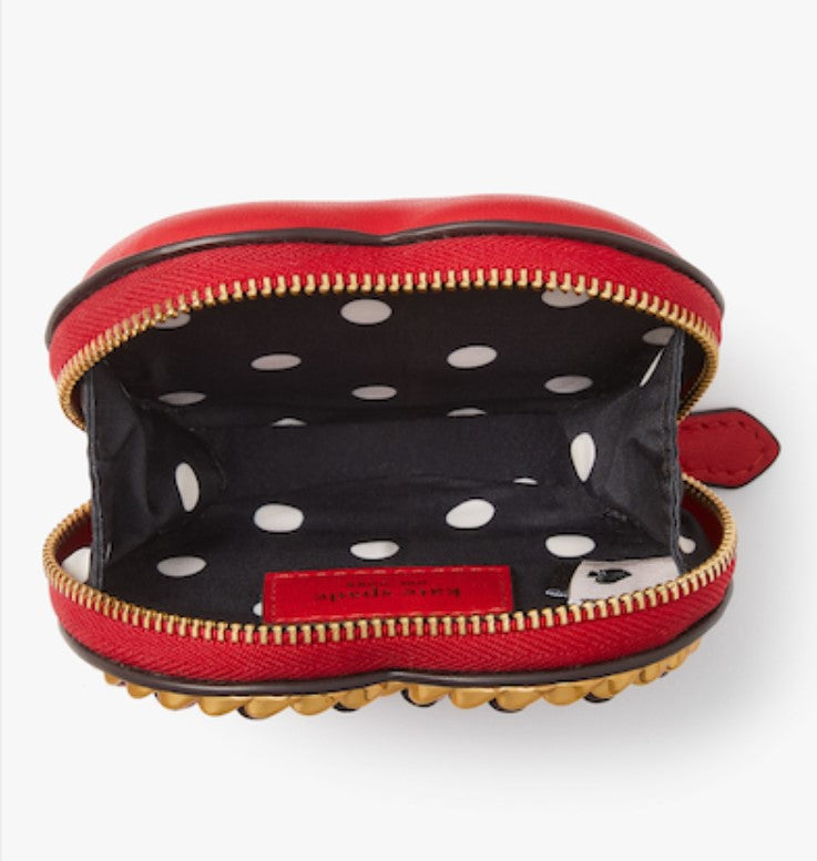 Kate Spade Amour Puffy 3D Coin Purse Red Heart Small Leather