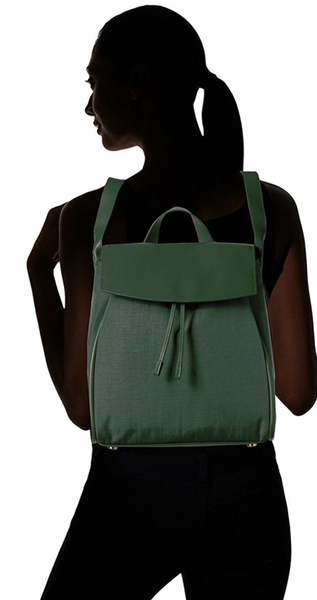 Skagen Ebba Backpack Green Nylon Drawstring Leather Trim Skagen Ebba Backpack Green Nylon Leather Trim Drawstring  main image 3