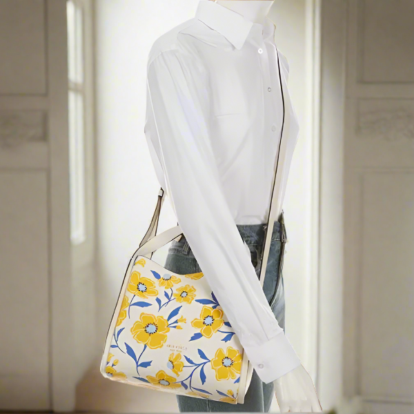 Kate Spade Floral Sunshine Knott Medium Crossbody White