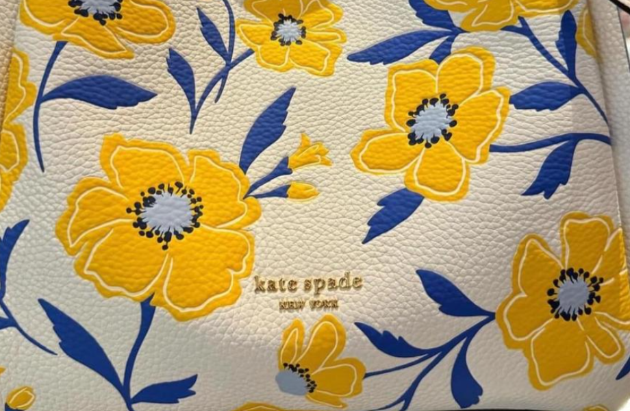 Kate Spade Floral Sunshine Knott Medium Crossbody White Yellow
