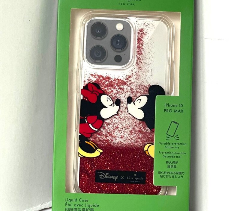 Kate Spade Disney 15 PRO MAX Case Minnie Mickey Liquid Red