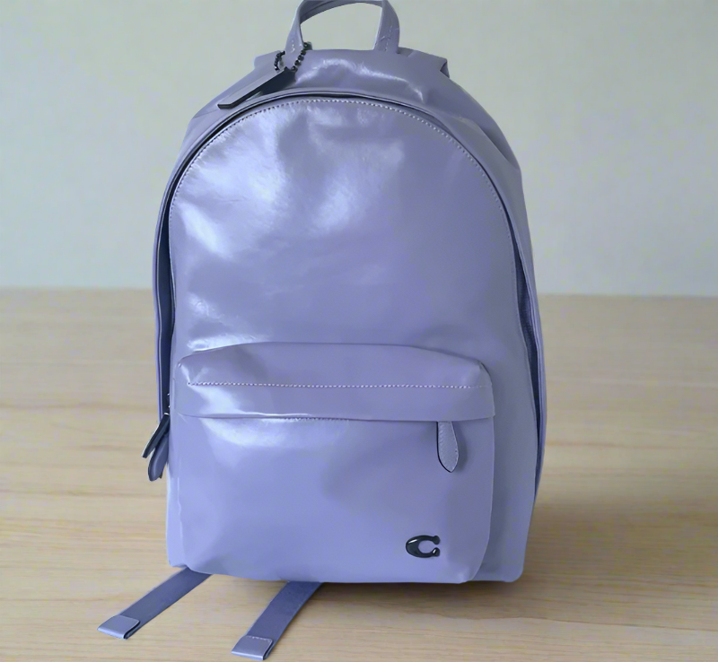 熱い販売 Coach Hall Soft Leather Laptop Backpack Large Purple バッグ