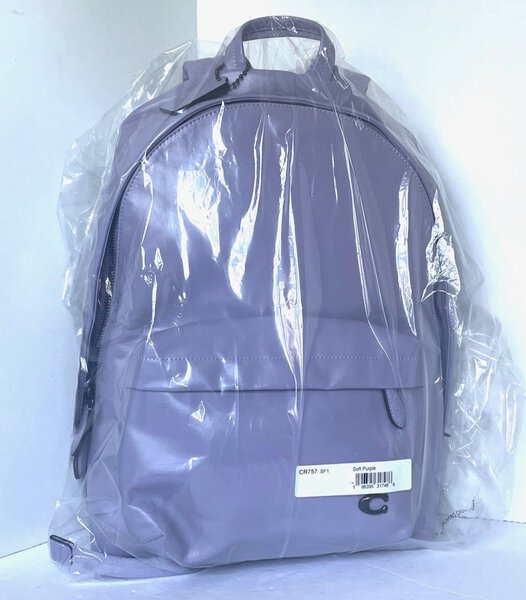 【現行・極美品】コーチ ホール バックパック レザー A4可 薄紫 CR757 Coach Hall Soft Leather Laptop Backpack Large Purple