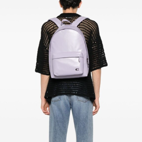 【現行・極美品】コーチ ホール バックパック レザー A4可 薄紫 CR757 Coach Hall Soft Leather Laptop Backpack Large Purple